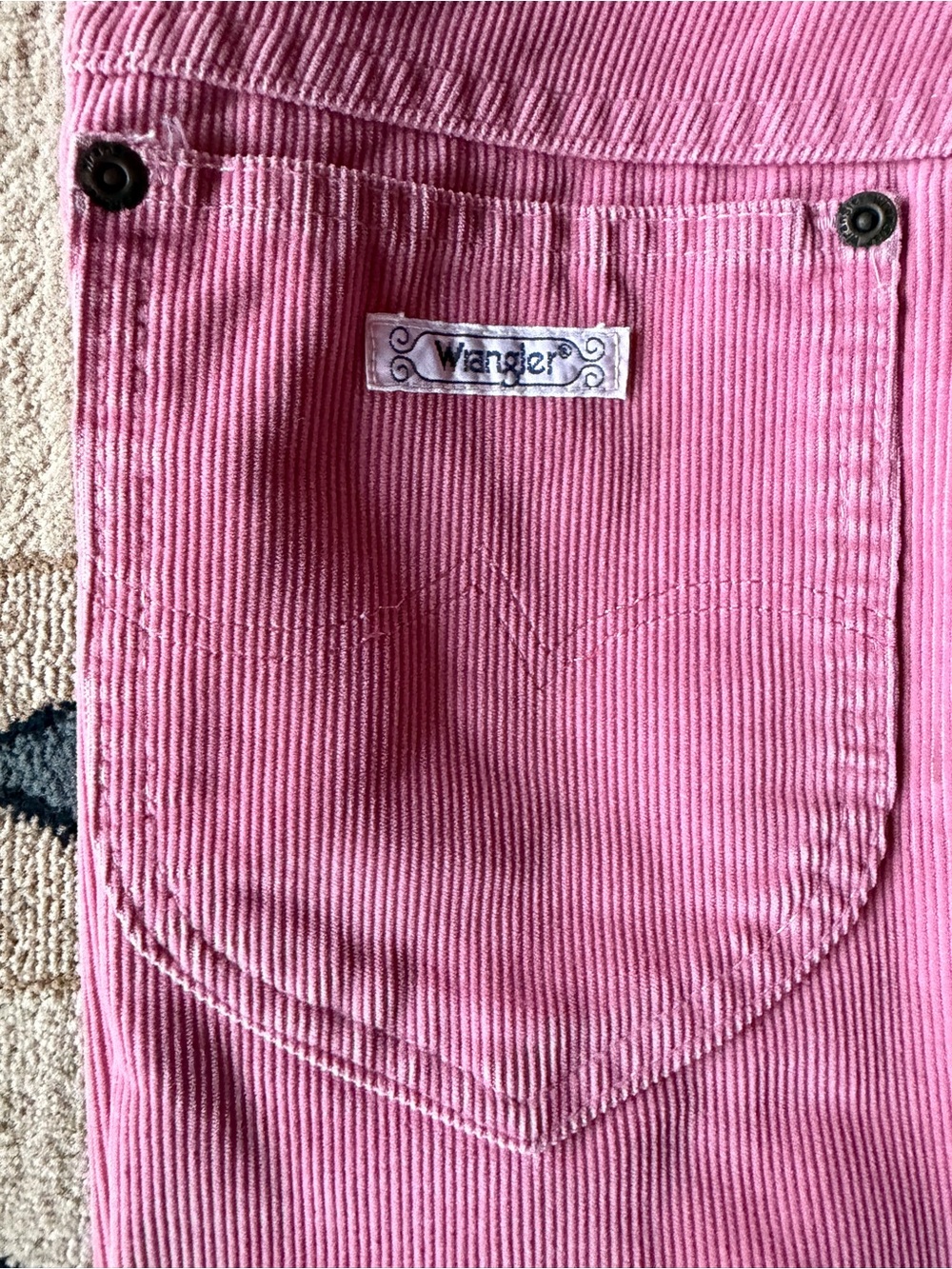 Wrangler Straight Leg Corduroy Jeans in Pink - Picture 2 of 7
